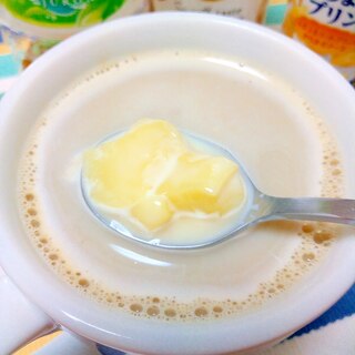 ホッと☆プリンと十六茶のカフェラテ♪